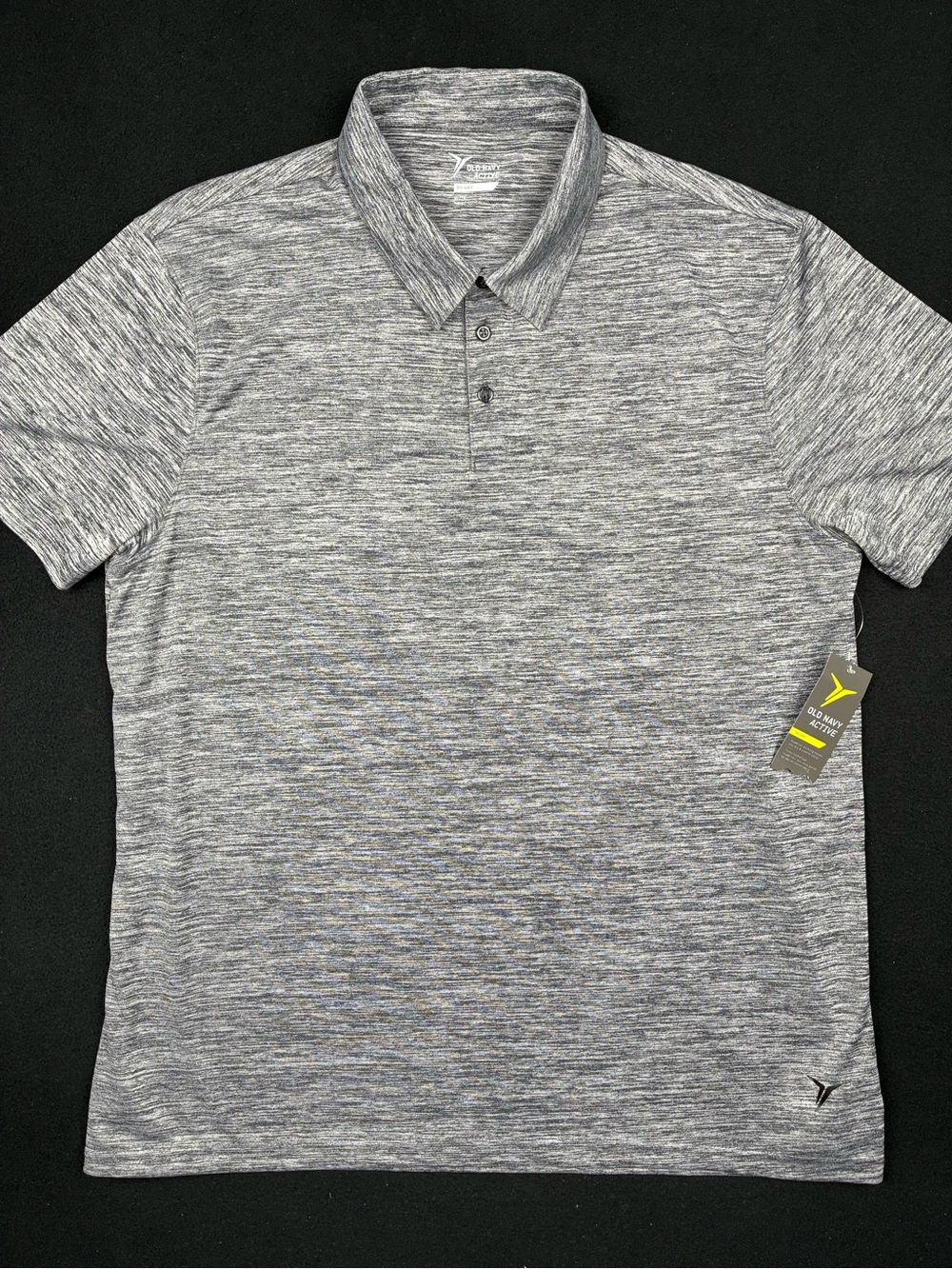 NWT Golf Polo Old Navy Heather Grey Mens XL Short Sleeve Moisture Wicking